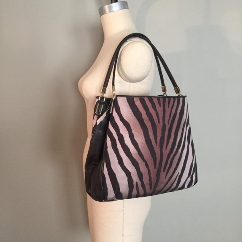 Coach Phoebe Zebra Brown Tiger Shoulder Bag